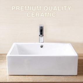 img 2 attached to Mecor 20''X14.5'' Rectangle Bathroom Ceramic Vessel Sink Basin White Vanity Sink With Pop -Up Drain