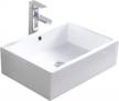 mecor 20''x14.5'' rectangle bathroom ceramic vessel sink basin white vanity sink with pop -up drain logo