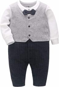 img 4 attached to Gentleman-Style Baby Boy Romper: Formal Suit For Party And Wedding - Sizes 0-24M