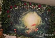 img 1 attached to Fairy Fantasy Forest Deer Mushroom Art Print Tapestry - BROSHAN Green Wall Hanging For Bedroom Home Decor review by Devon Leach