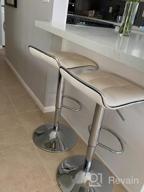 img 1 attached to Pair Of Adjustable PU Leather Bar Stools With Swivel Gas Lift And Chrome Base In Black review by Amanda Adams