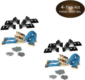 img 4 attached to DC Cargo Mall ATV Wheel Chock & Strap Kit: Trailer Tie-Down System for ATVs, UTVs, Mowers