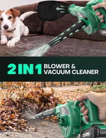 img 3 attached to 🌿 KIMO Cordless Leaf Blower & Vacuum: 2-in-1 20V Leaf Blower for Lawn Care, Dust, & Pet Hair - Lightweight, Mini, Handheld Electric Blowers with Battery and Charger included, 150CFM Power