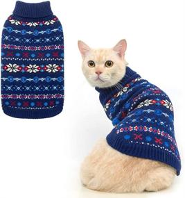 img 4 attached to Classic Snowflake Dog Sweater Thickening Cats