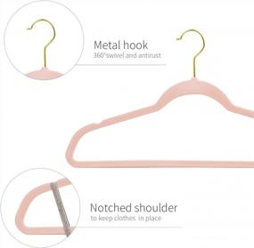 img 2 attached to Upgrade Your Closet Organization With ManGotree Velvet Hangers - 36 Pack Of No-Slip, Ultra-Slim Hangers In Light Pink