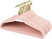 upgrade your closet organization with mangotree velvet hangers - 36 pack of no-slip, ultra-slim hangers in light pink logo