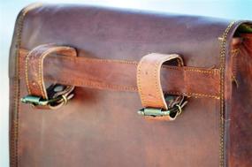 img 1 attached to 👜 Vintage Crafts Goat Leather Messenger Satchel Motorcycle Saddlebags - Single-Sided Travel Bag Saddle Bag Panniers