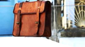 img 4 attached to 👜 Vintage Crafts Goat Leather Messenger Satchel Motorcycle Saddlebags - Single-Sided Travel Bag Saddle Bag Panniers