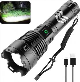img 4 attached to 120000 High Lumens XHP160 LED Flashlight - Super Bright, Rechargeable, Zoomable & Waterproof!