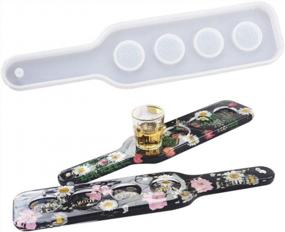 img 4 attached to M616-1 Piece Shot Glass Serving Tray Mold - 4 Holes Holder For Resin Home Decor Parties