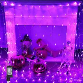 img 4 attached to 🎃 Halloween Purple Lights - 11.5ft x 5ft 360 LED Net Lights: 8 Modes, Low Voltage Halloween Mesh Lights, Waterproof Plug in Bush Mesh Lights for Halloween Party, Bedroom, Halloween Decor