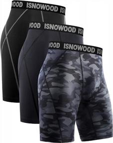 img 4 attached to Isnowood Compression Shorts For Men Spandex Running Workout Athletic Underwear