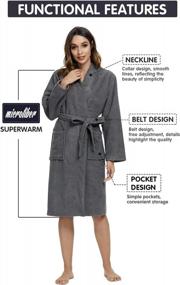 img 2 attached to Women'S Lightweight Terry Cloth Kimono Robe Knee-Length Bath Gown