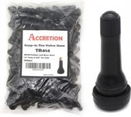 🔘 accretion 100pcs tr414 rubber snap-in tire valve stem: perfect fit for tubeless tires with 0.453 inch rim holes on standard vehicles логотип