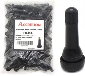 img 4 attached to 🔘 ACCRETION 100Pcs TR414 Rubber Snap-in Tire Valve Stem: Perfect Fit for Tubeless Tires with 0.453 Inch Rim Holes on Standard Vehicles