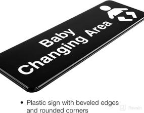 img 2 attached to 👶 Excello Global Products Baby Changing Station Sign: Mountable Informative Symbolic Plastic Sign, 9x3, Pack of 3 (Black)
