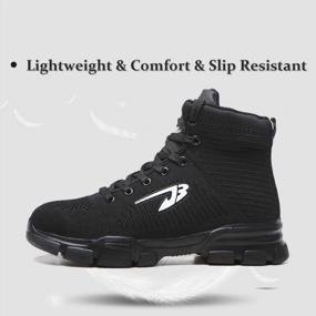img 3 attached to Lightweight And Comfortable Steel Toe Work Boots For Men And Women - ORISATCO Industrial Construction Slip Resistant Safety Shoes For Winter Work