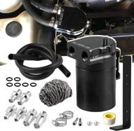 🔧 universal 350ml oil catch can reservoir tank rulline 0046 aluminum polish baffled with black bracket логотип