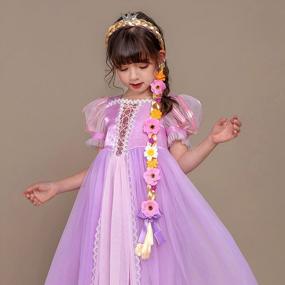 img 4 attached to Princess Dress Up Wig For Kids - 26 Inch Braided Wig For Cosplay Parties With Rapunzel-Like Long Hair