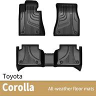 🚗 heavy duty tpe all weather car floor mats for toyota corolla sedan 2020-2022, 1st &amp; 2nd row full set rubber floor liners, anti skid automotive mats (not suitable for hatchback), black logo