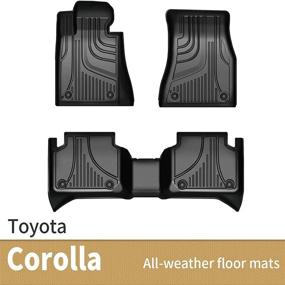 img 4 attached to 🚗 Heavy Duty TPE All Weather Car Floor Mats for Toyota Corolla Sedan 2020-2022, 1st &amp; 2nd Row Full Set Rubber Floor Liners, Anti Skid Automotive Mats (not suitable for Hatchback), Black