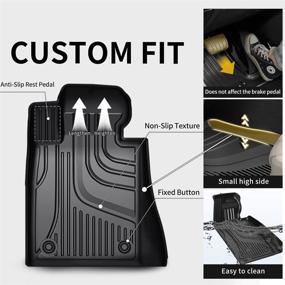 img 2 attached to 🚗 Heavy Duty TPE All Weather Car Floor Mats for Toyota Corolla Sedan 2020-2022, 1st &amp; 2nd Row Full Set Rubber Floor Liners, Anti Skid Automotive Mats (not suitable for Hatchback), Black