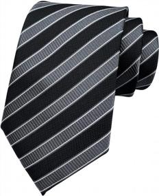 img 4 attached to Secdtie Men'S Classic Stripe Jacquard Silk Tie For Formal Parties & Suits