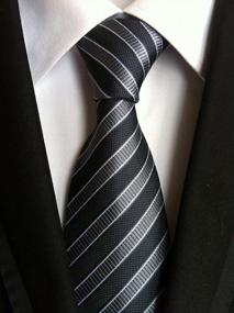 img 3 attached to Secdtie Men'S Classic Stripe Jacquard Silk Tie For Formal Parties & Suits