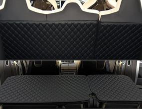 img 2 attached to Черный комплект из 6 предметов: коврик для багажника Topfit Model X 5 Seater 2016-2021, коврик для защиты спинки переднего и заднего ряда - аксессуары Tesla Model X