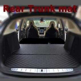 img 3 attached to Черный комплект из 6 предметов: коврик для багажника Topfit Model X 5 Seater 2016-2021, коврик для защиты спинки переднего и заднего ряда - аксессуары Tesla Model X
