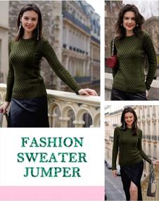 img 1 attached to Stretchy Knit Crew Neck Women'S Sweater With Long Sleeves - Korean Style Jumper
