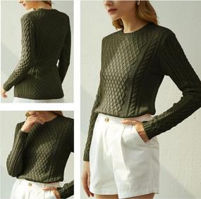img 2 attached to Stretchy Knit Crew Neck Women'S Sweater With Long Sleeves - Korean Style Jumper