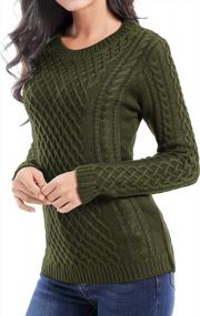 img 4 attached to Stretchy Knit Crew Neck Women'S Sweater With Long Sleeves - Korean Style Jumper