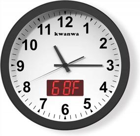 img 4 attached to 12 Inch Metal Frame Digital Wall Clock With LED Display And Temperature Sensor