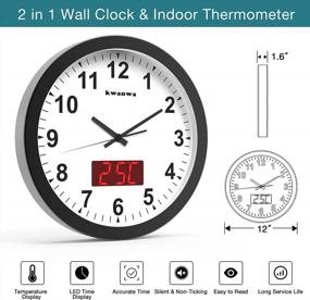 img 3 attached to 12 Inch Metal Frame Digital Wall Clock With LED Display And Temperature Sensor