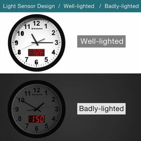 img 2 attached to 12 Inch Metal Frame Digital Wall Clock With LED Display And Temperature Sensor
