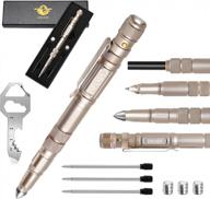 unique christmas stocking stuffers for men: tactical pen flashlight with ballpoint pen - perfect birthday gifts for him! logo