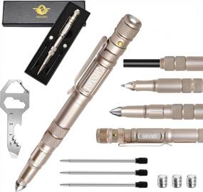 img 4 attached to Unique Christmas Stocking Stuffers For Men: Tactical Pen Flashlight With Ballpoint Pen - Perfect Birthday Gifts For Him!