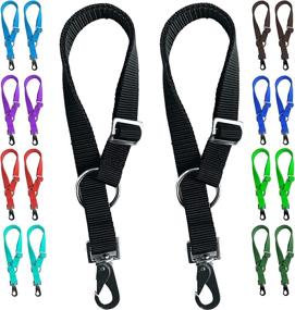 img 2 attached to Majestic Ally Pack of 2 Horse Water Bucket Strap Hangers - Adjustable Length from 18” to 30” – Convenient and Versatile Design for Indoor or Outdoor Use (Black)
