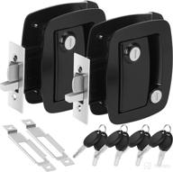 welluck rv entry door lock: 100% metal camper latch handle | zinc alloy replacement kit | secure for travel trailers, horse trailers, cargo haulers | black (2 packs) logo