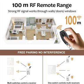 img 2 attached to Wireless Remote Control Switch Kit, 200Ft RF Range, AC 110V 120V No In-Wall Wiring Or WiFi Required For Lights, Ceiling Lights And Fans - QIACHIP