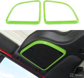 img 4 attached to Voodonala For Jeep JK Roof Top Speaker Audio Trim For 2015-2018 Jeep Wrangler JK JKU Accessories Green