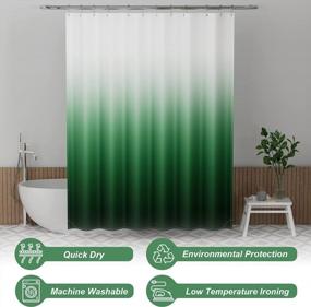 img 1 attached to AmazerBath 72X72 Inches Fabric Shower Curtain Set With 12 Hooks - Rustic Green Black White Cute Washable Bathroom Decor