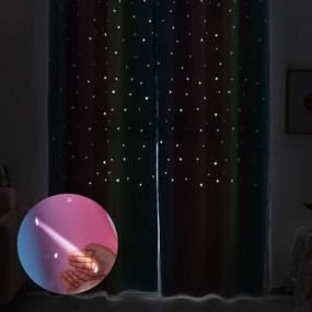 img 1 attached to Anjee Star Curtains For Kids 2 In 1 Double Layer Blackout Curtains Grommets Top Star Cutout Ombre Rainbow Curtains Sheer For Living Room Girls Bedroom 2 Panels In 52 X 84 Inch, Pink And Yellow