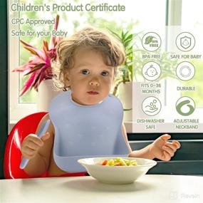img 3 attached to 👶 Silicone Baby Bib with Spoon: Waterproof & Stay Open Pocket Feeding Bib for Toddlers