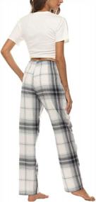 img 1 attached to 👗 AIRIKE Women's Loose Fit Open Leg Cotton Pajama Set - Comfy Loungewear with Plaid Lounge Bottoms and Pocket