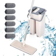 🧹 holulo microfiber floor mop and bucket set with 6 washable mop pads - hands-free squeeze mop w/ extended stainless steel handle for hardwood, laminate, and tile floors logo