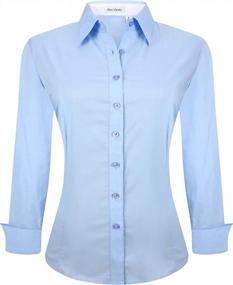 img 4 attached to Effortlessly Chic: Alex Vando Women'S Long Sleeve Stretch Work Shirt In Regular Fit