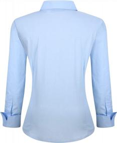 img 3 attached to Effortlessly Chic: Alex Vando Women'S Long Sleeve Stretch Work Shirt In Regular Fit
