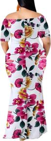 img 1 attached to Plus Size Off Shoulder Floral Print Bodycon Party Dress With Ruffle Detail For Women By Gloria&Sarah
